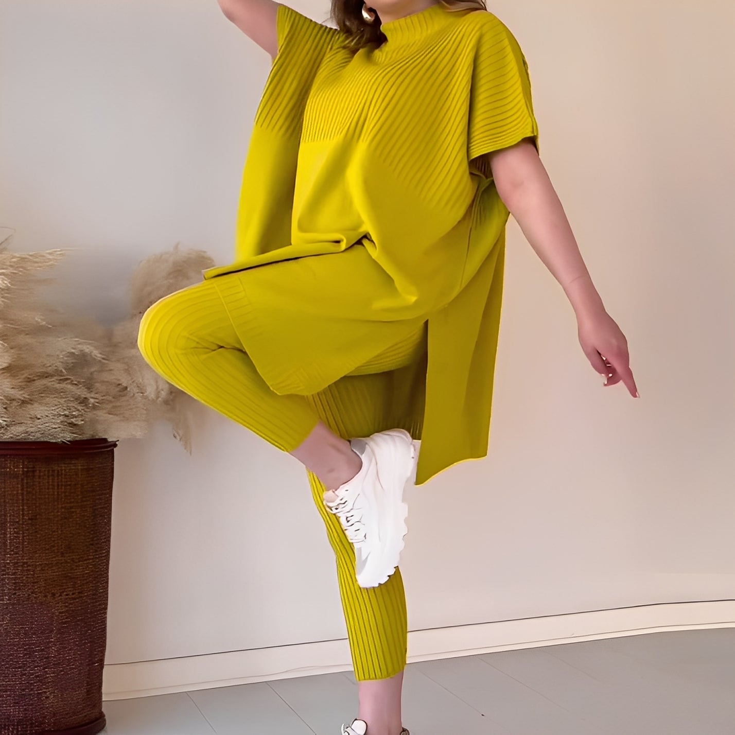 Roxanna - Ensemble ample et décontracté en tricot deux pièces pour femmes