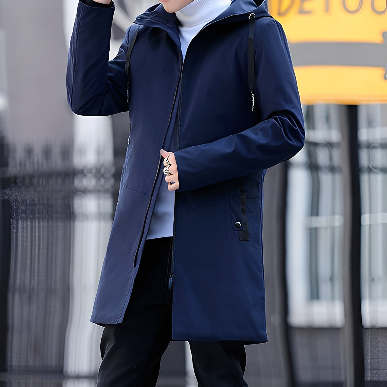 Lucas - Manteau épais, imperméable avec capuche pour hommes