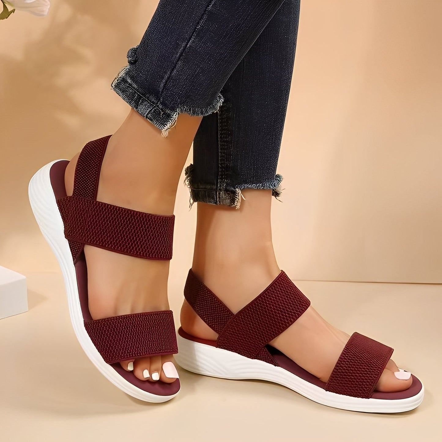 Jessika - Sandales plates casual en Flyknit pour femmes