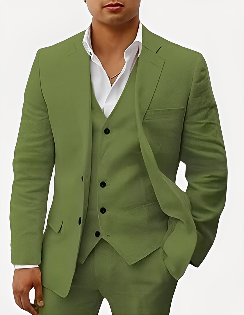 Beckham - Costume élégant en lin pour hommes, trois pièces