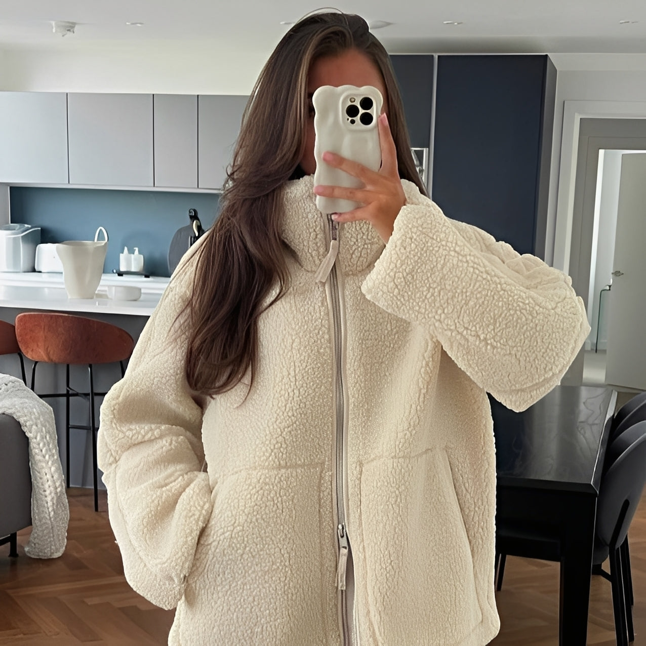 Quincy - Manteau en laine épaisse et chaude à col roulé pour femmes