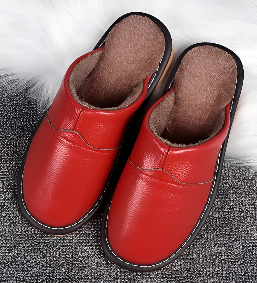 Jasper - Chaussons pour hommes en fourrure, style décontracté