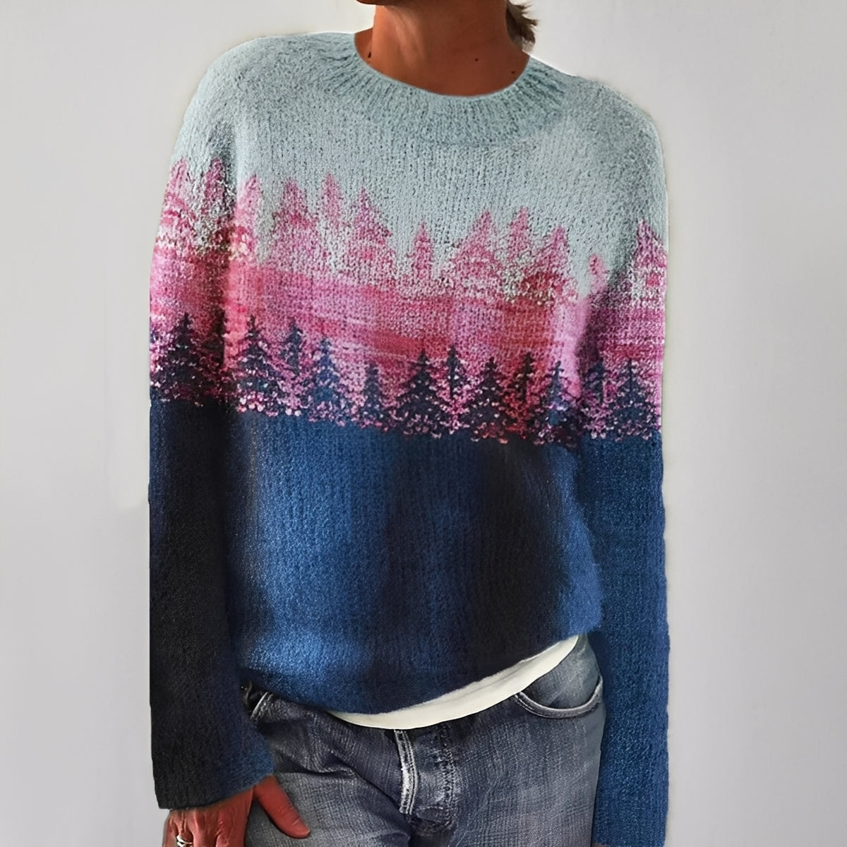 Heather - Pull classique en tricot avec motif pour femmes