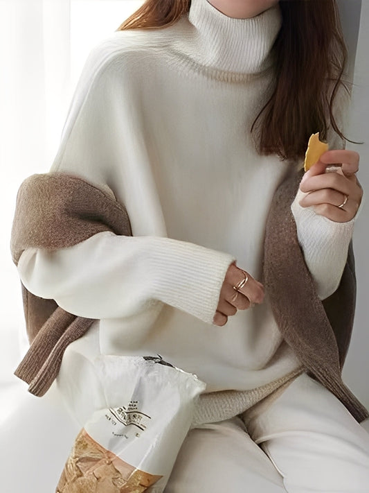Adrienne - Pull à col roulé en cachemire, chic et spacieux