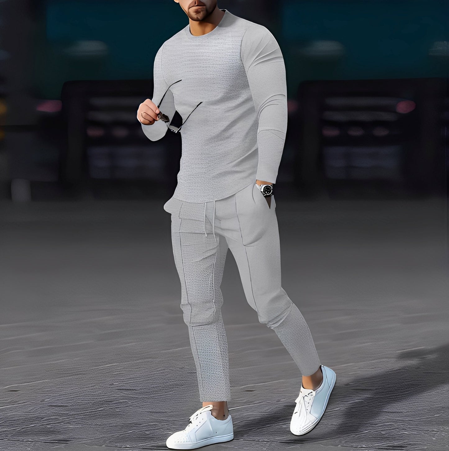 Dillan - Set Décontracté Slim-Fit pour Hommes en Tissu Gaufré