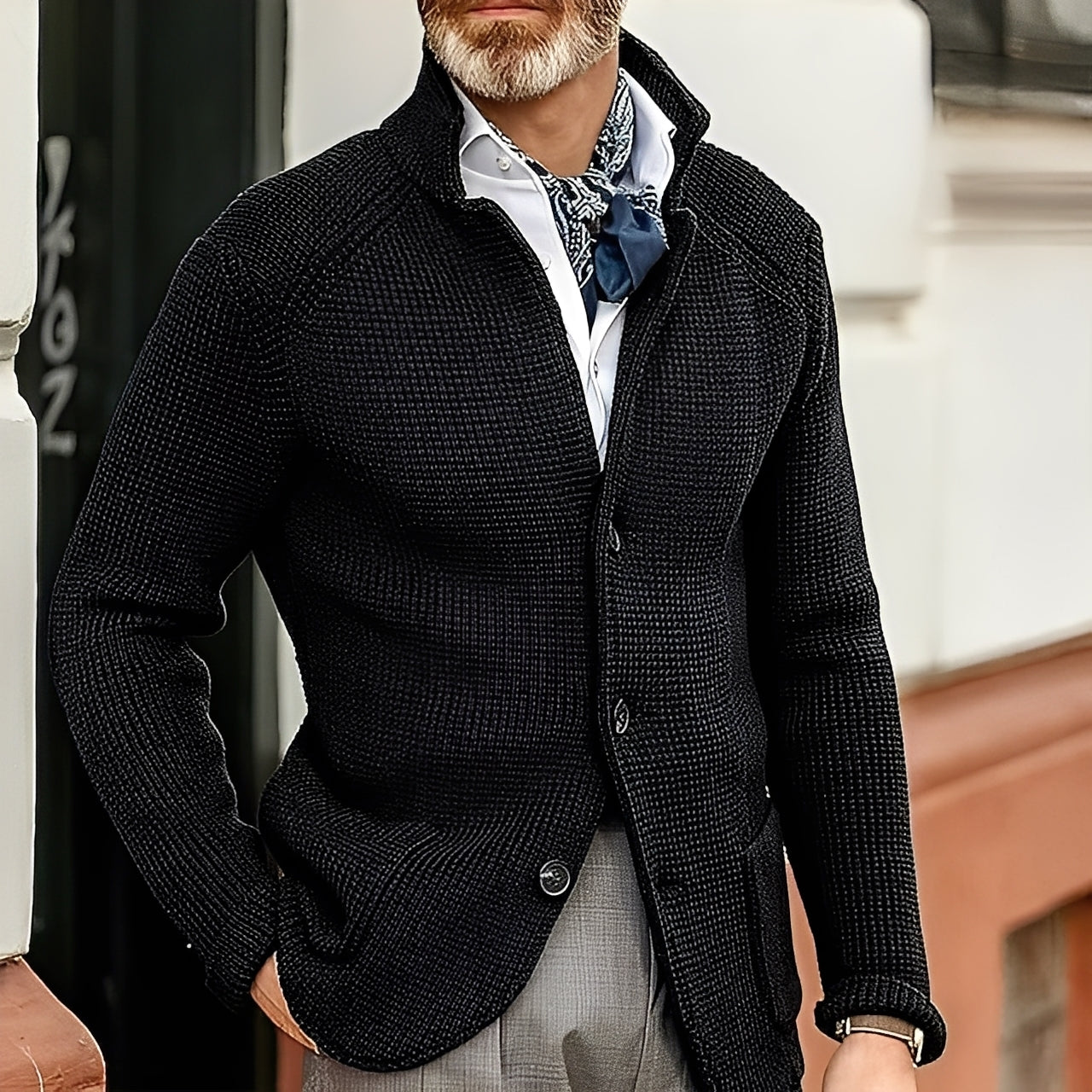 Kayden - Gilet classe avec col haut pour hommes