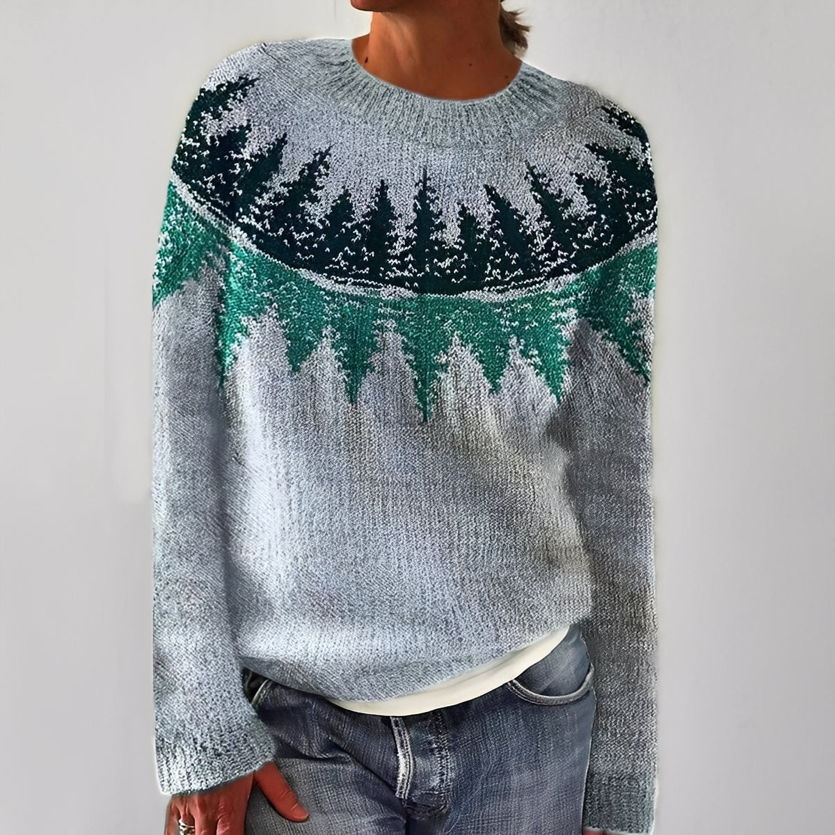Heather - Pull classique en tricot avec motif pour femmes
