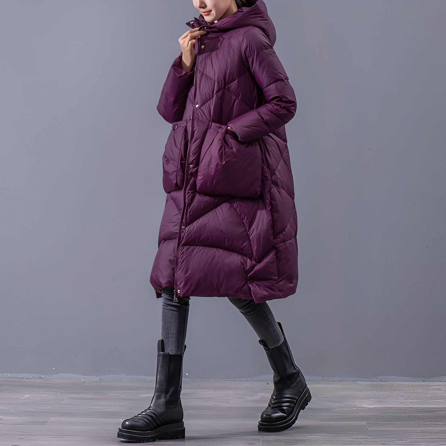 Ronnette - Manteau décontracté à capuche avec grandes poches pour femmes