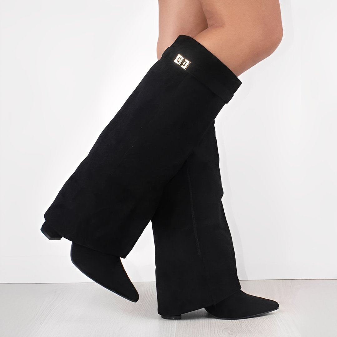 Charrise - Bottes hautes pour femmes aux larges mollets