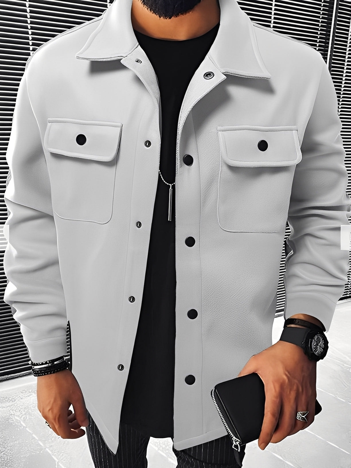 Clinton - Blazer moderne avec col à revers et poches pour homme