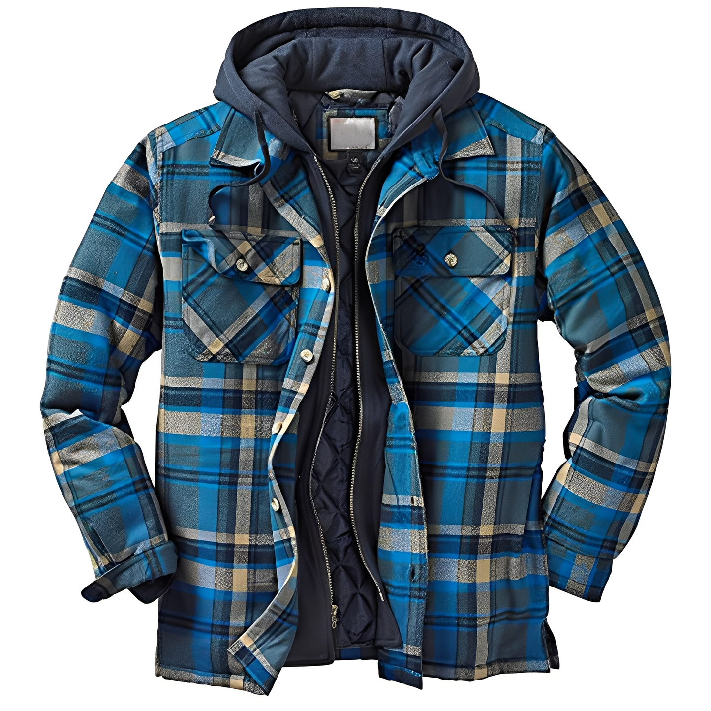 Flynn - Manteau classique à carreaux avec capuche pour hommes