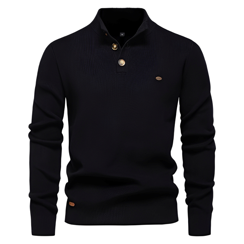Brant - Elegant sweater with quarter zipper for men