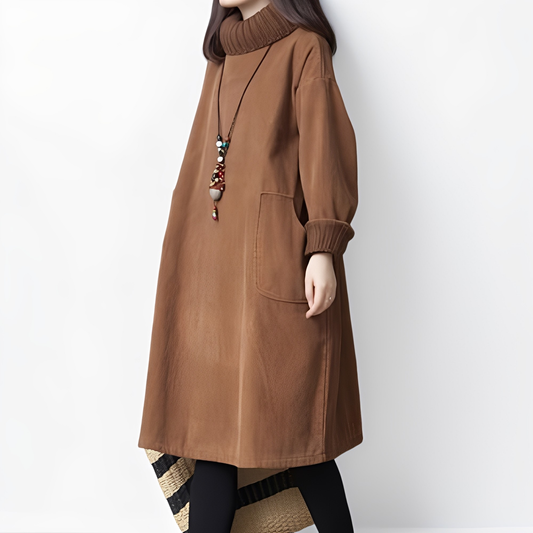 Elouise - Robe ample en velours à côtes avec poches pour femmes