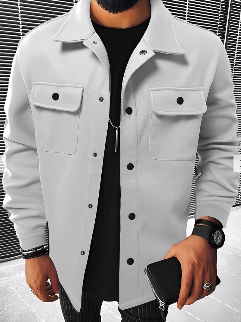 Francis - Veste à carreaux pour hommes avec poches, style décontracté