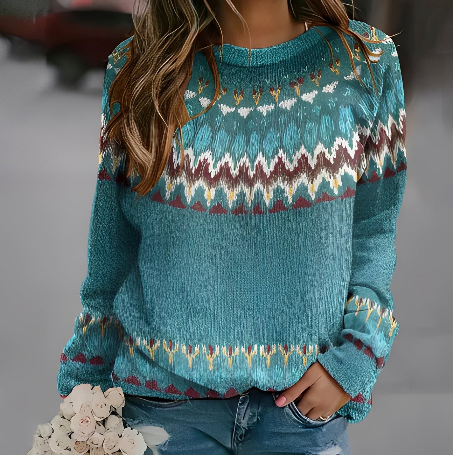 Madalyn - Pull mode avec motif pour femmes