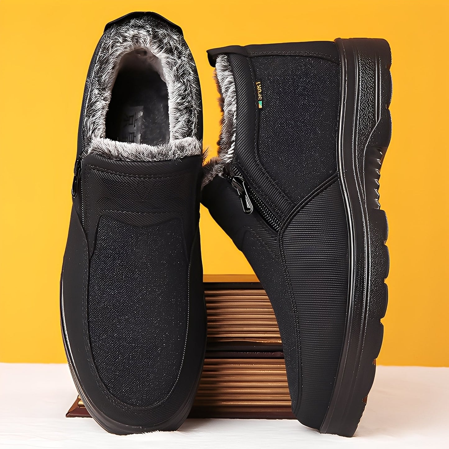 Konnor - Bottes d'hiver tendance avec doublure polaire pour hommes