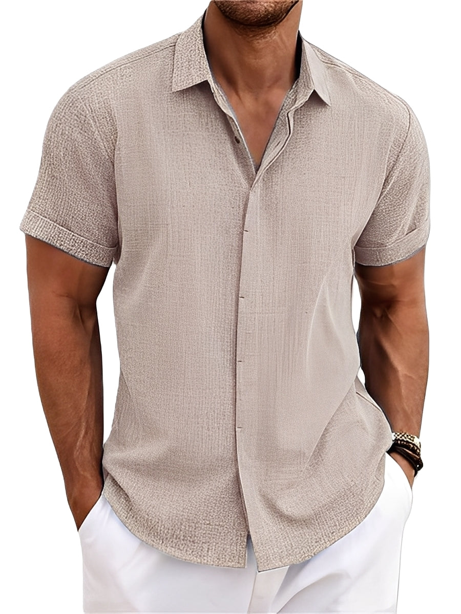 Caelum - Chemise à manches courtes simple et relax pour hommes