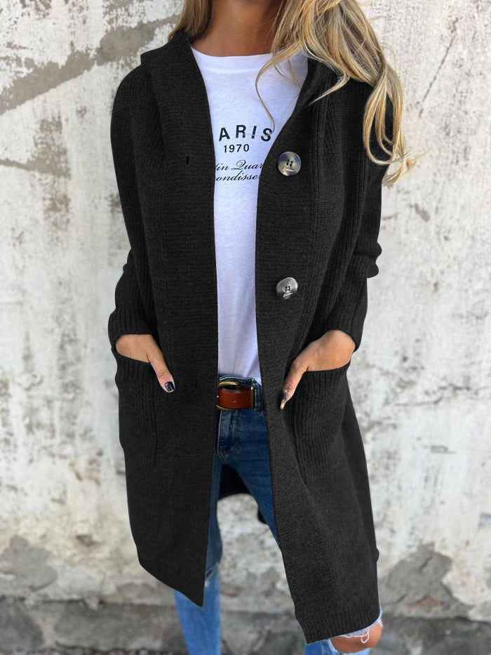 Halima - Gilet-femme - Long et à capuche