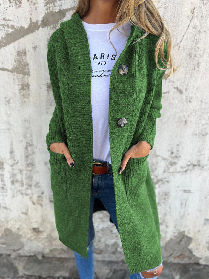 Halima - Gilet-femme - Long et à capuche