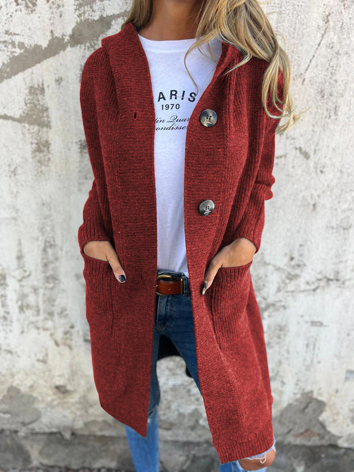 Halima - Gilet-femme - Long et à capuche