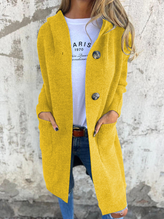 Halima - Gilet-femme - Long et à capuche