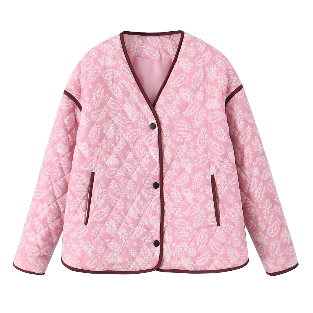 Katelyn - Veste décontractée patchwork matelassée pour femmes