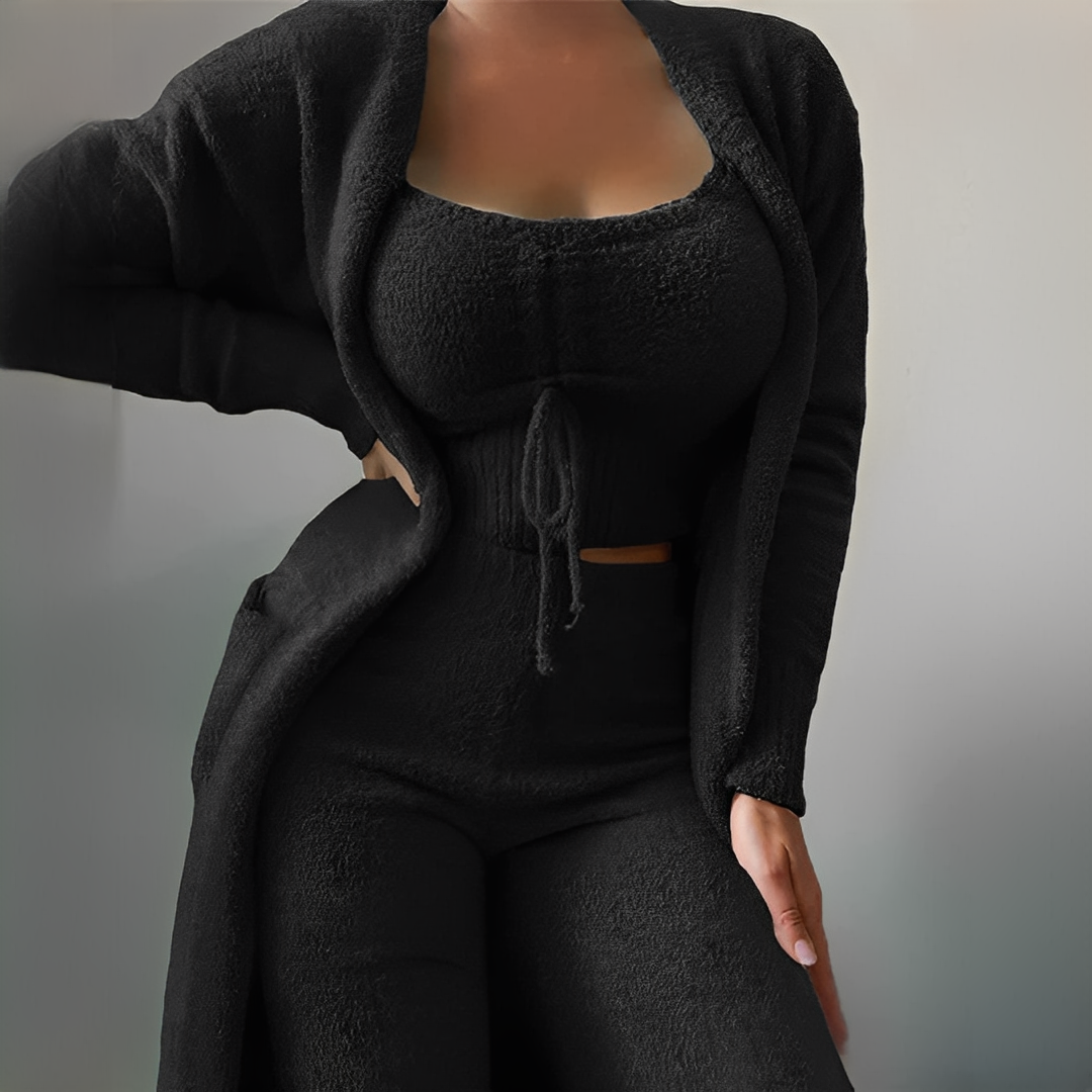 Hilda - Ensemble de pyjama confortable 3 pièces pour femmes