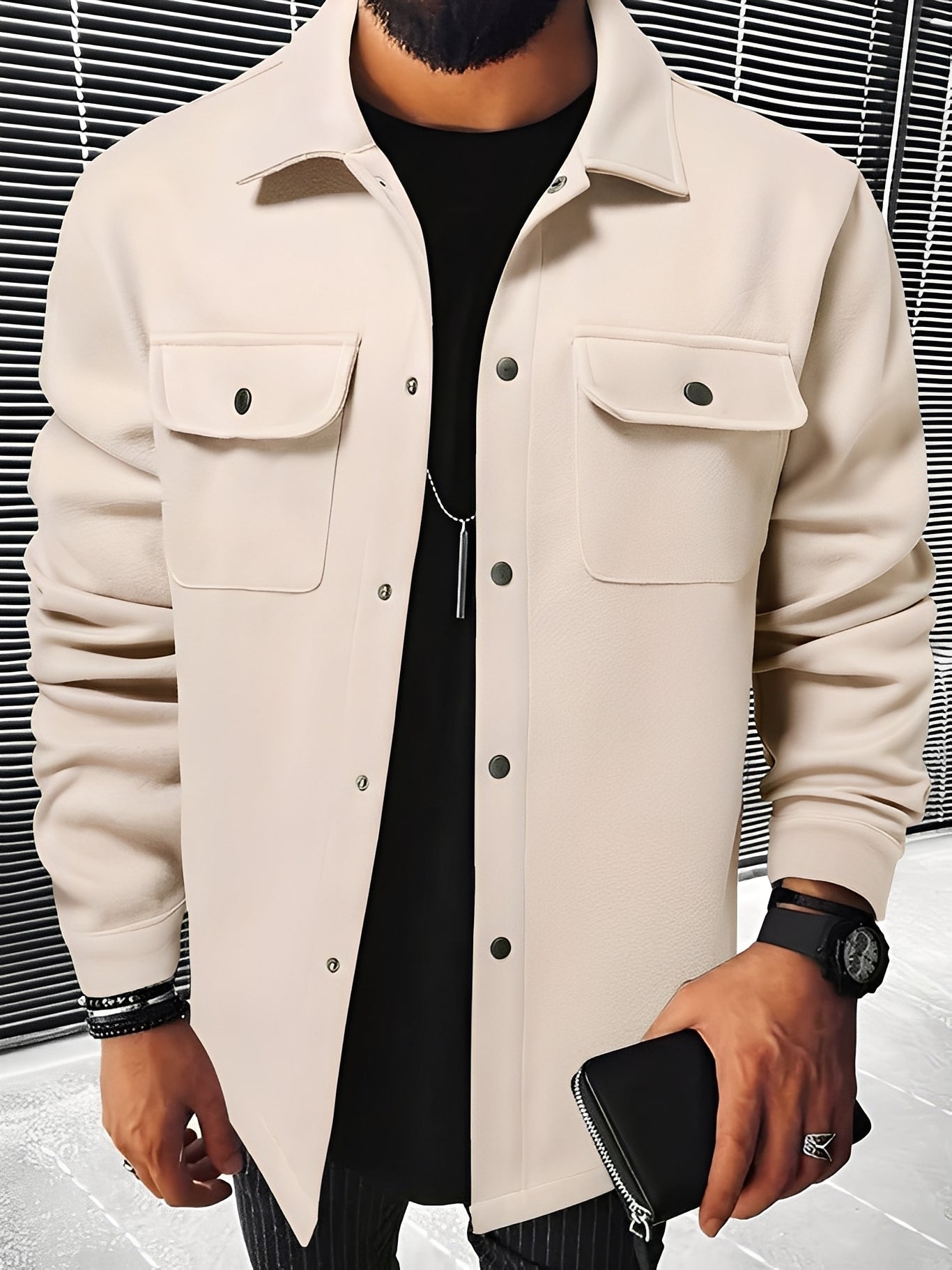 Clinton - Blazer moderne avec col à revers et poches pour homme