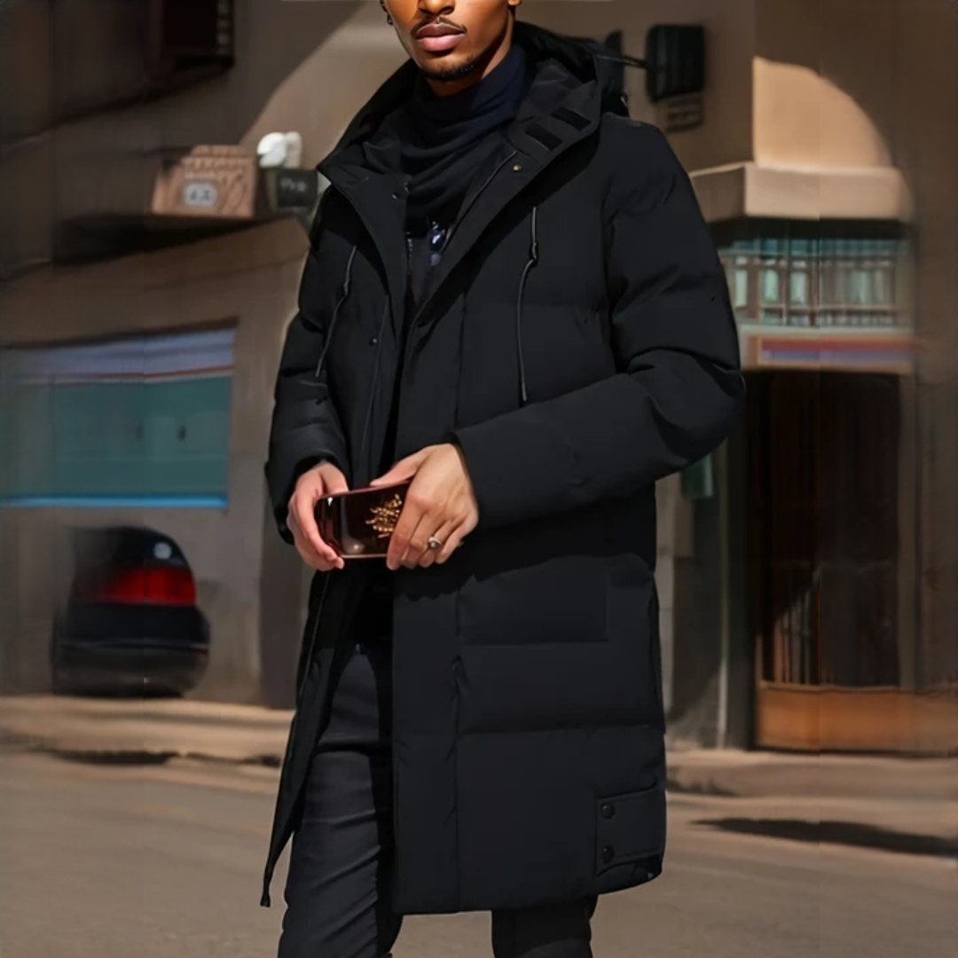 Enand - Manteau d'hiver à capuche à la mode pour homme
