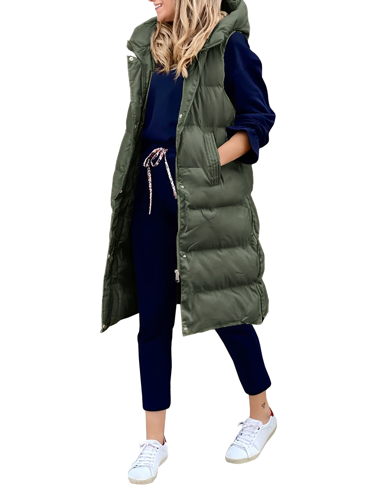 Amilia - Élégant manteau-veste long sans manches pour femmes
