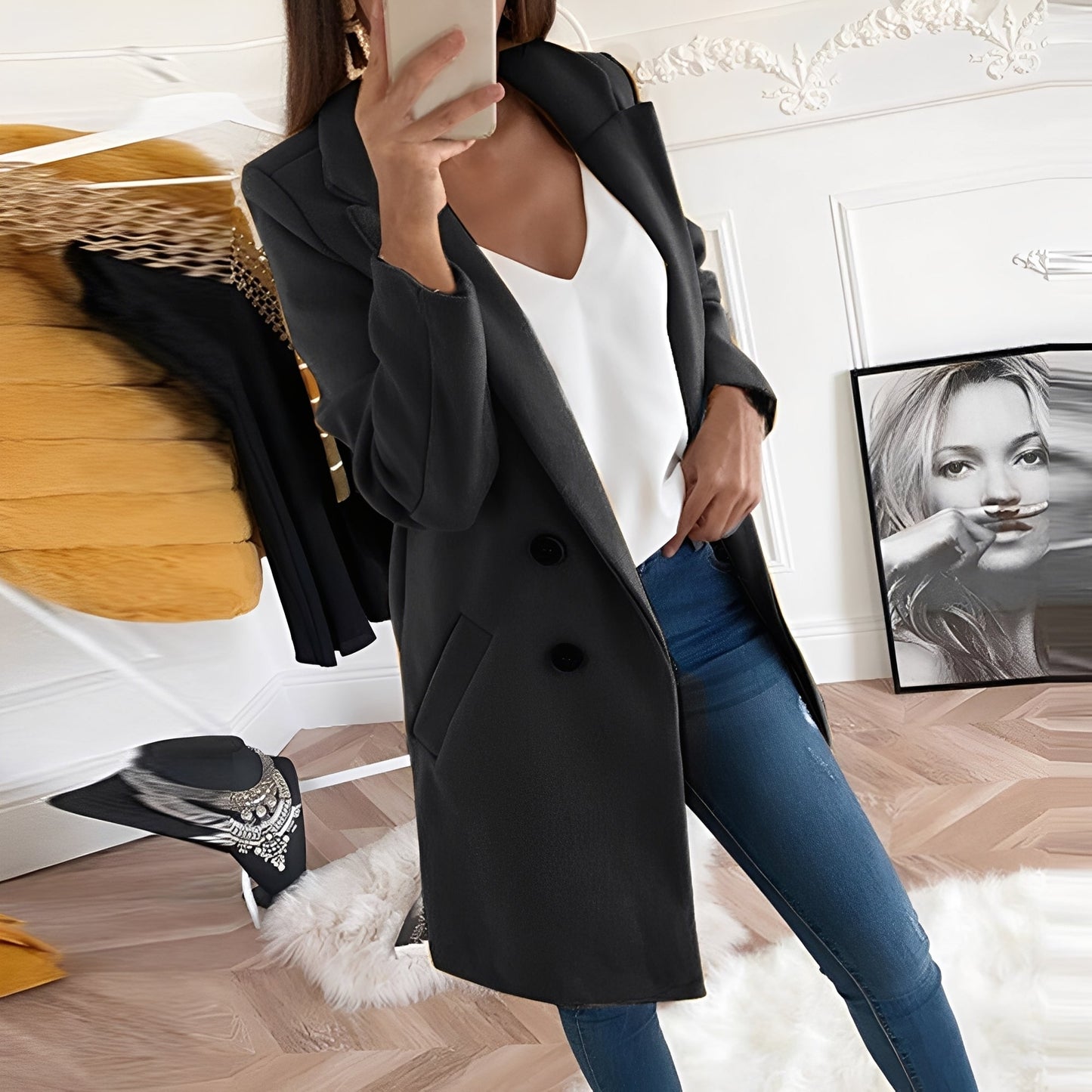Nichole - Long manteau chic et chaud pour femmes