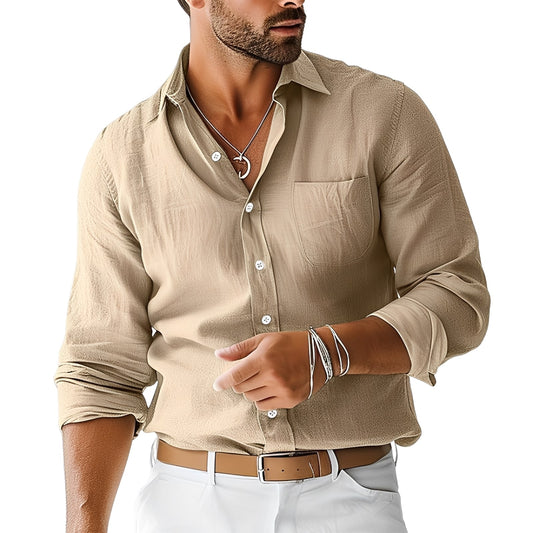 Emile - Chemise en lin simple et classique pour hommes