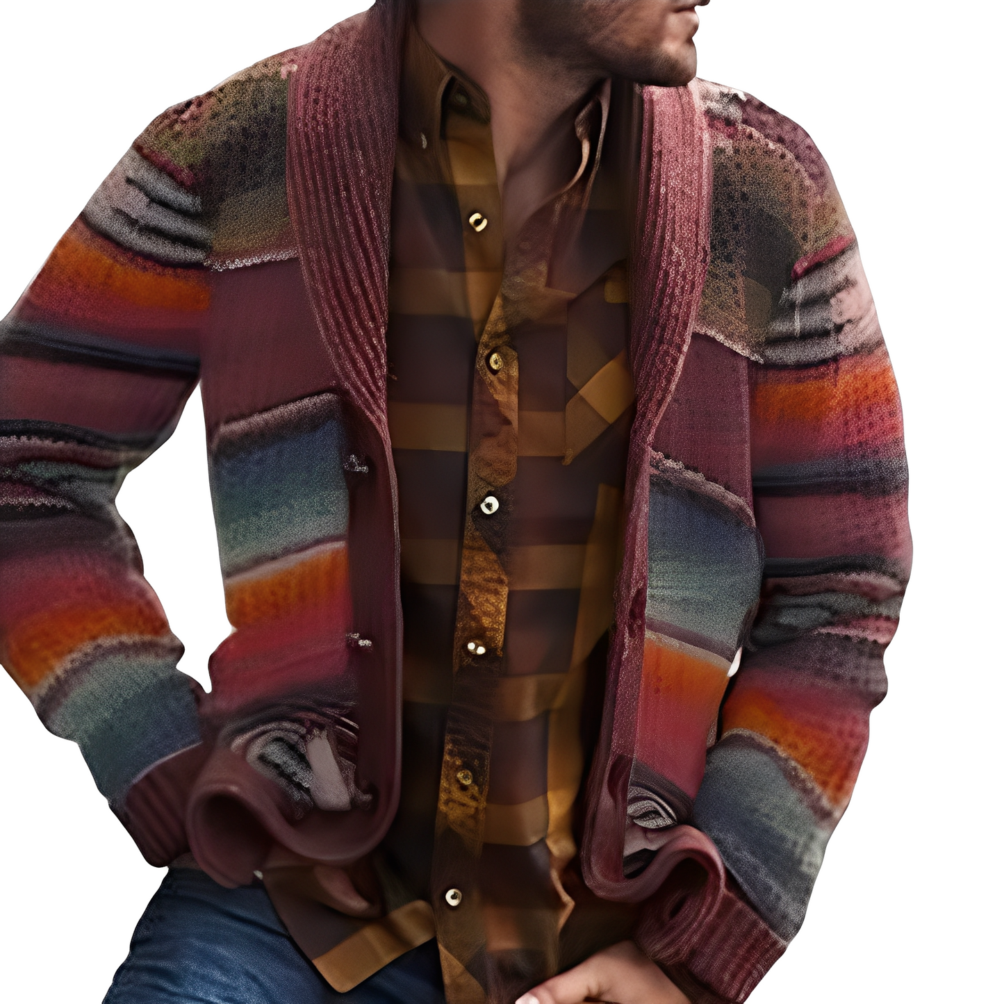 Holden - Modern and colorful knitted jacket for men