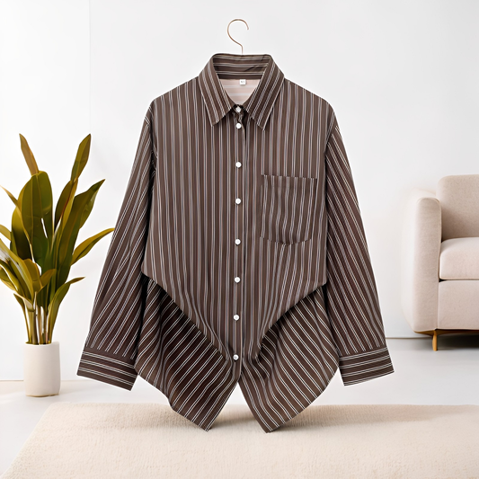 Frederica - Chemise à rayures décontractée à manches longues pour femmes