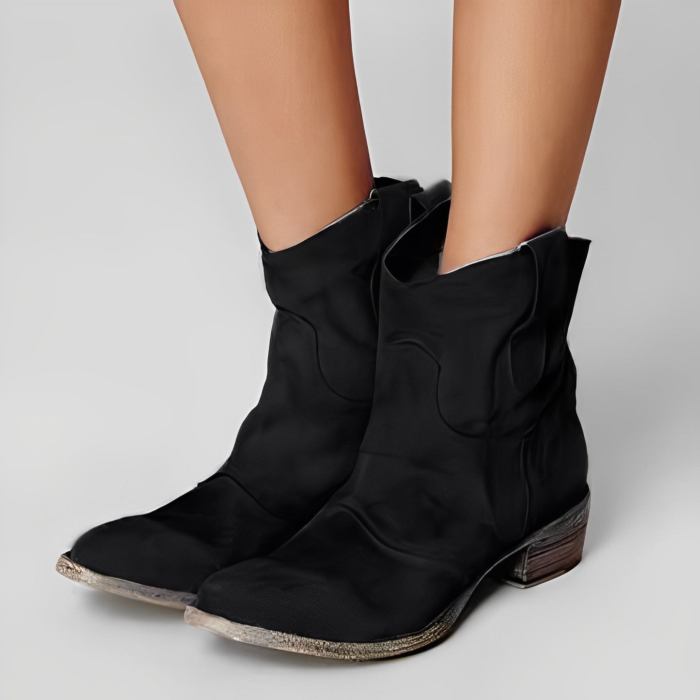 Adaline - Bottes cowboy vintage à petits talons pour femmes