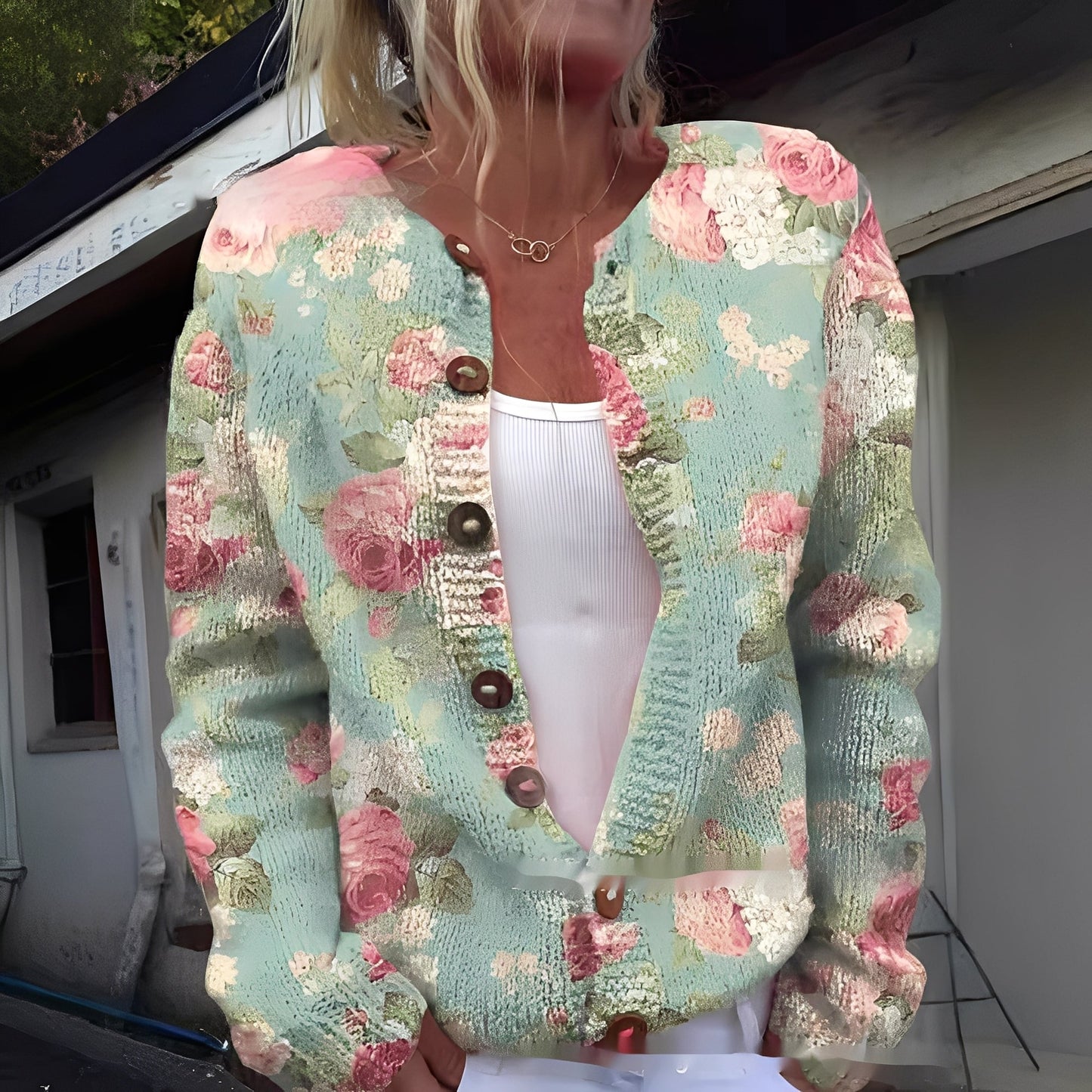 Wilda - Cardigan chic et confortable à motif floral pour femmes