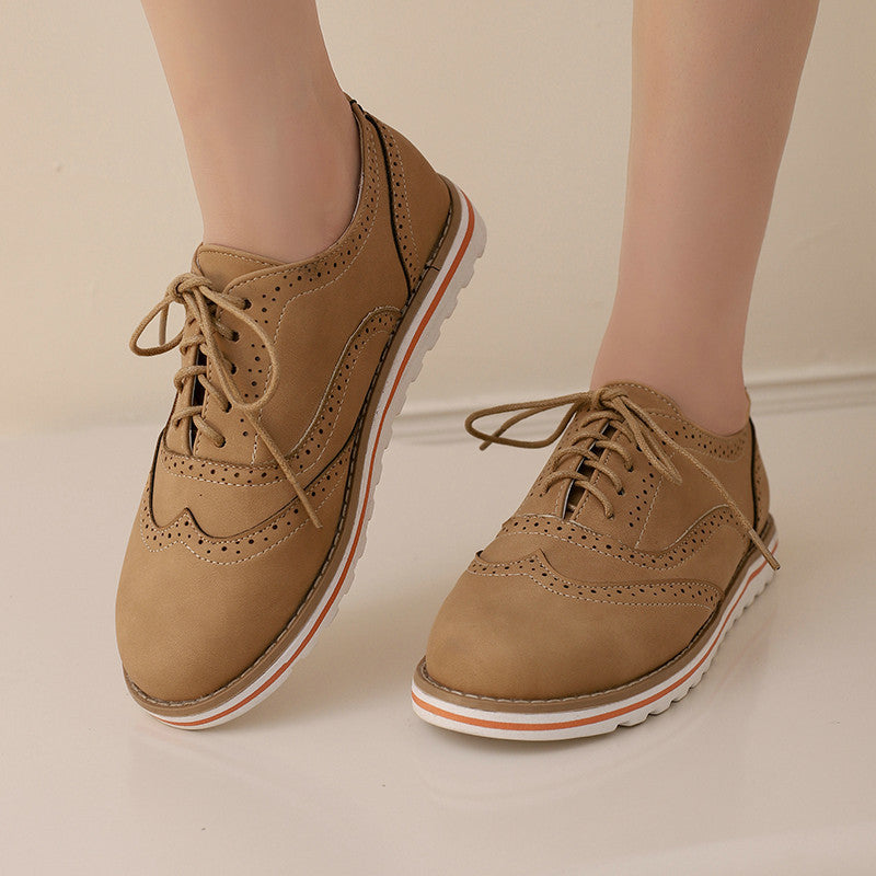 Gemma - Chaussures Derby en daim pour femmes, style décontracté