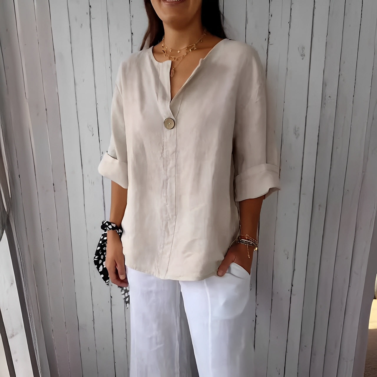Stephanie - Chemise en lin légère pour femme