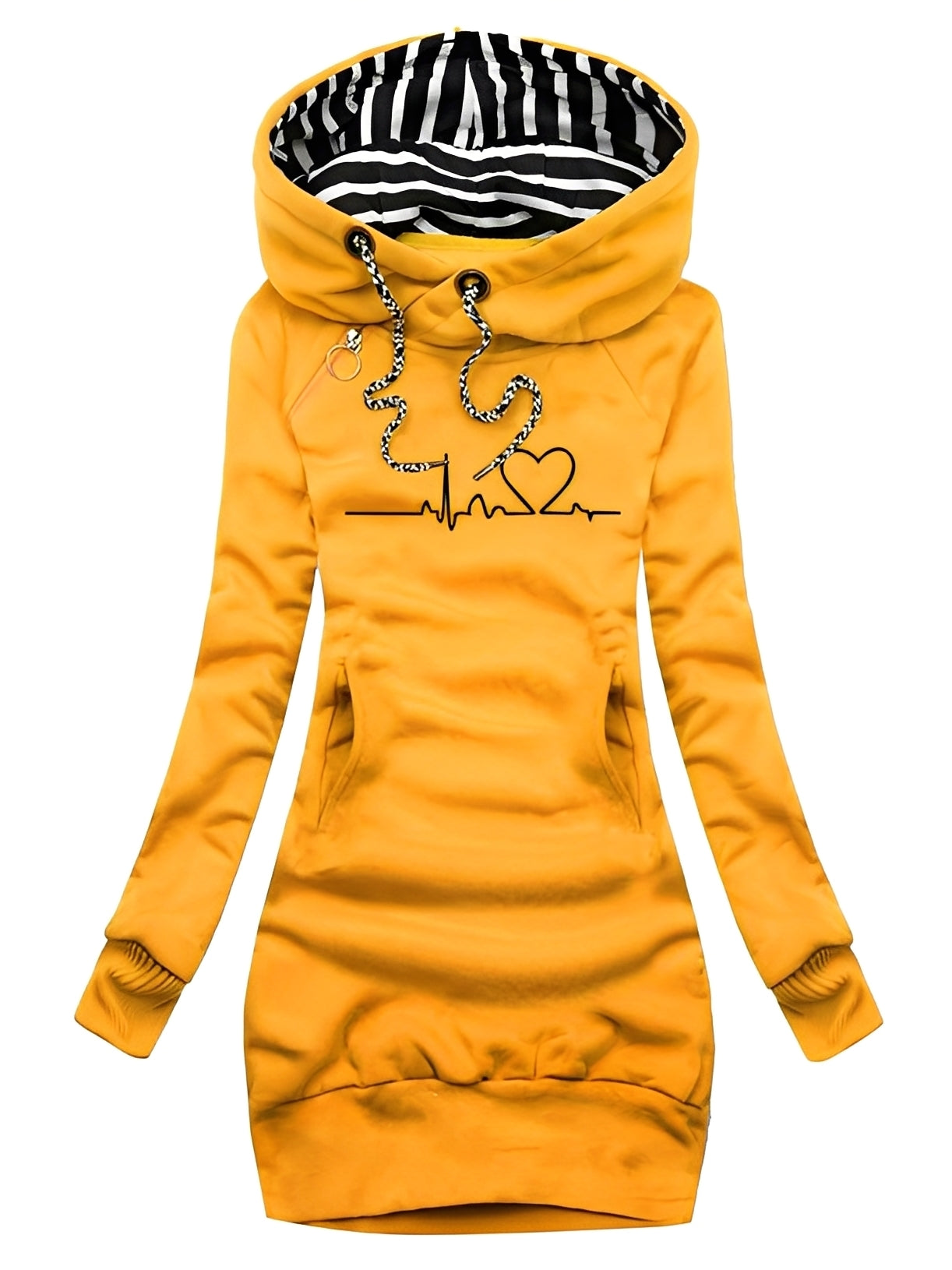 Roxanne - Robe pull imprimée décontractée avec capuche pour femmes