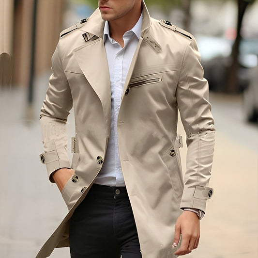 Ansel - Manteau trench stylé avec col classique pour hommes