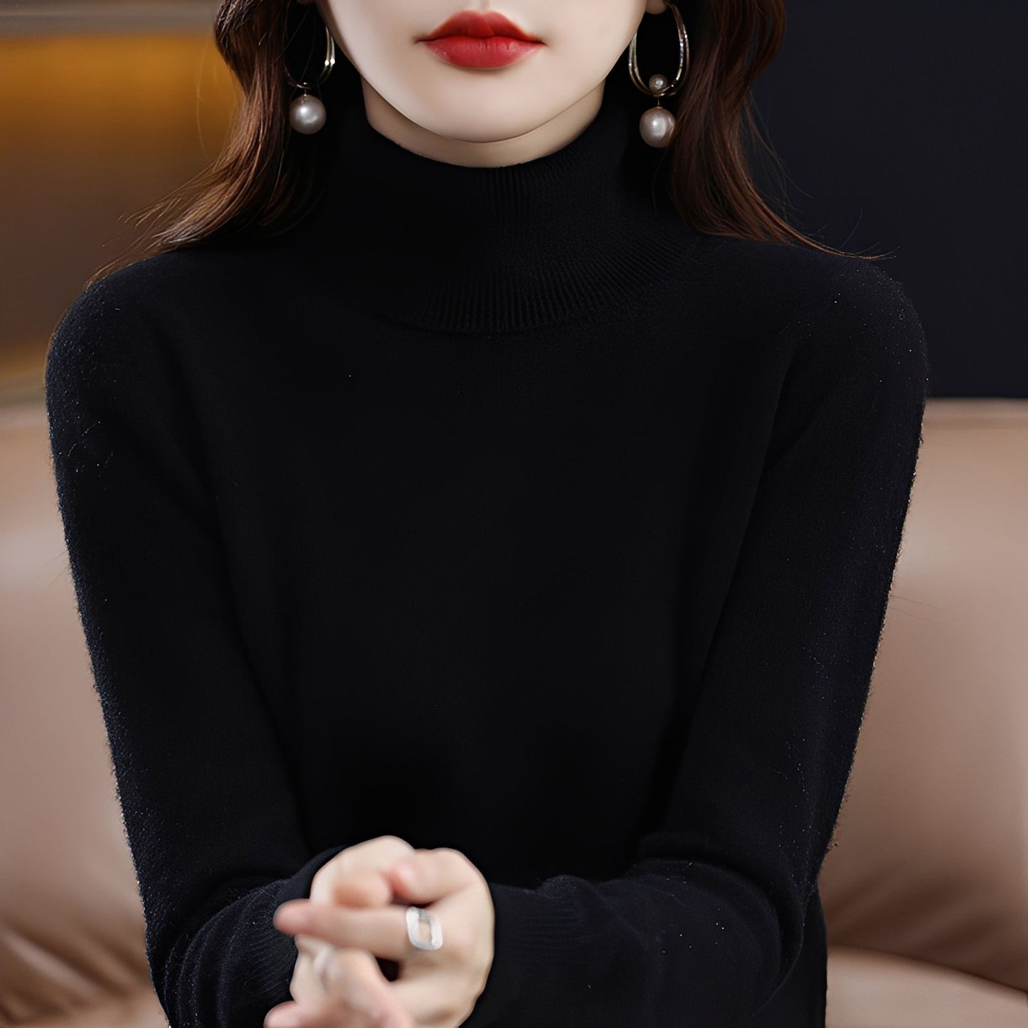 Jocelin - Pull à col roulé fin pour femmes