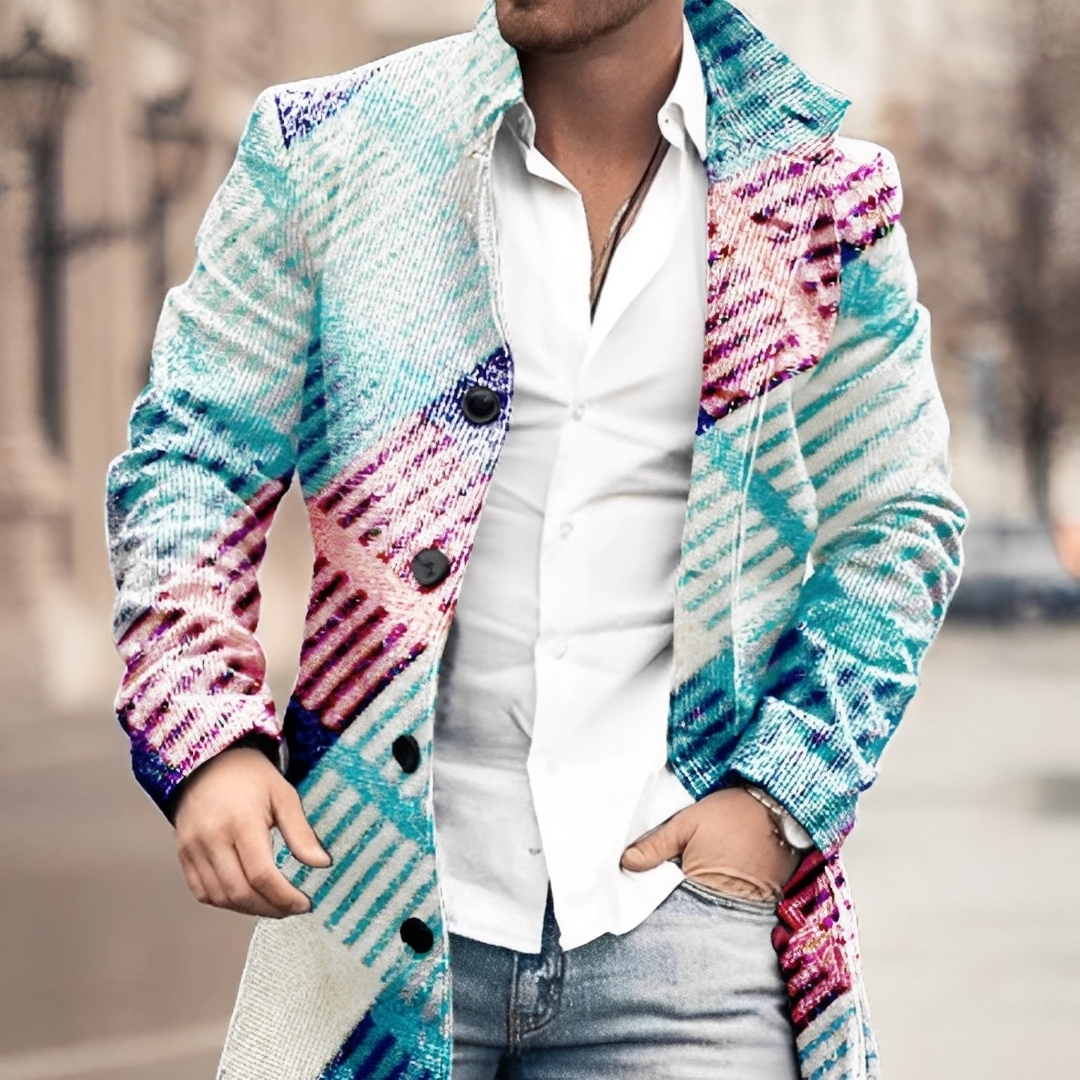 Louison - Élégant manteau long boutonné pour homme