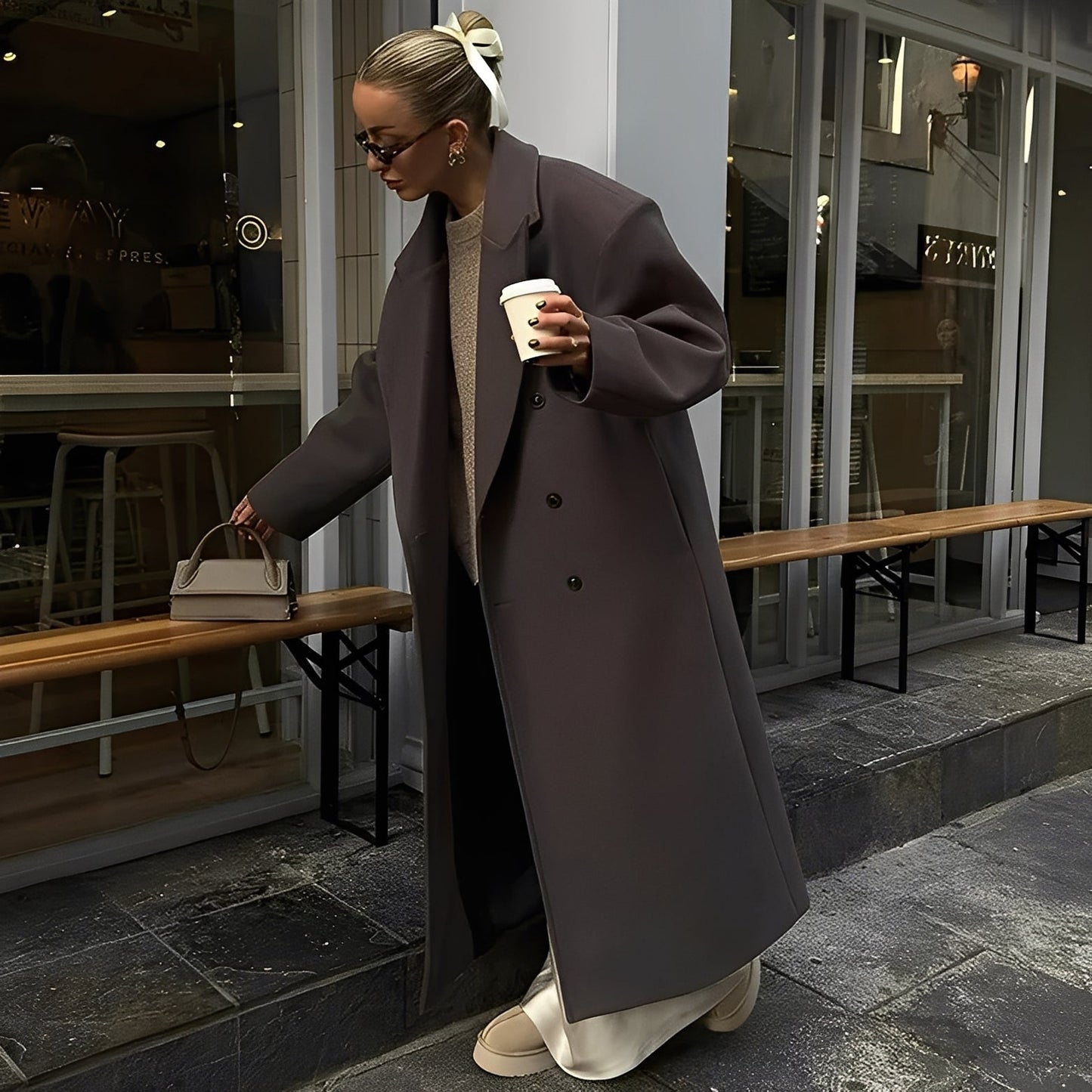 Veronica - Manteau long élégant et ample pour femmes