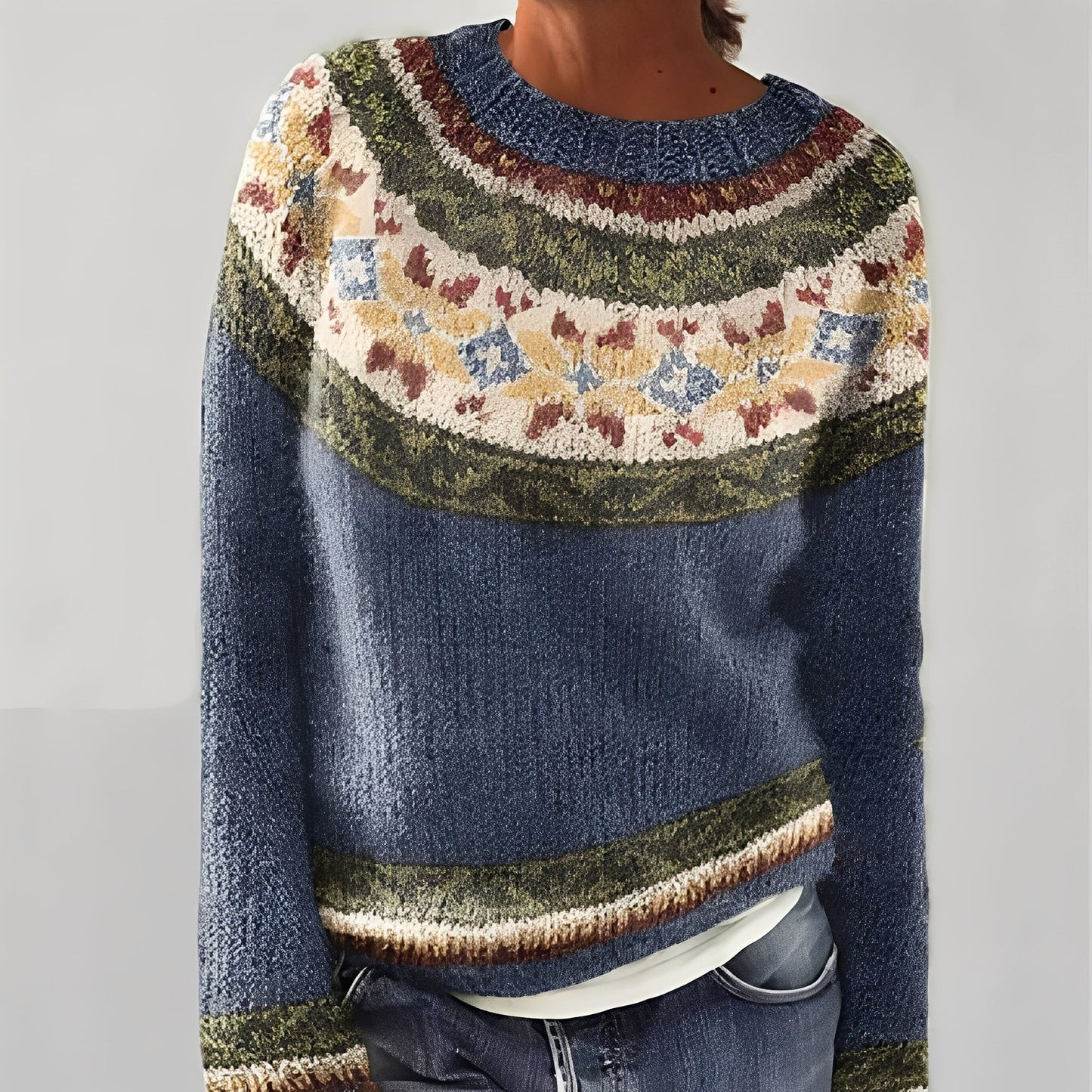 Heather - Pull classique en tricot avec motif pour femmes