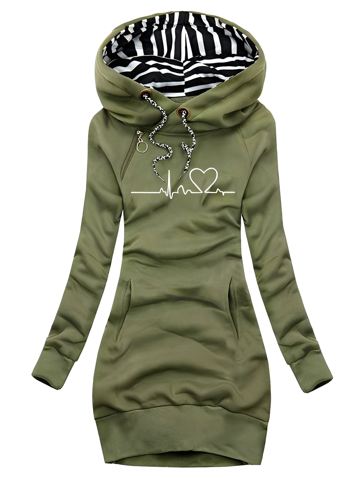 Roxanne - Robe pull imprimée décontractée avec capuche pour femmes