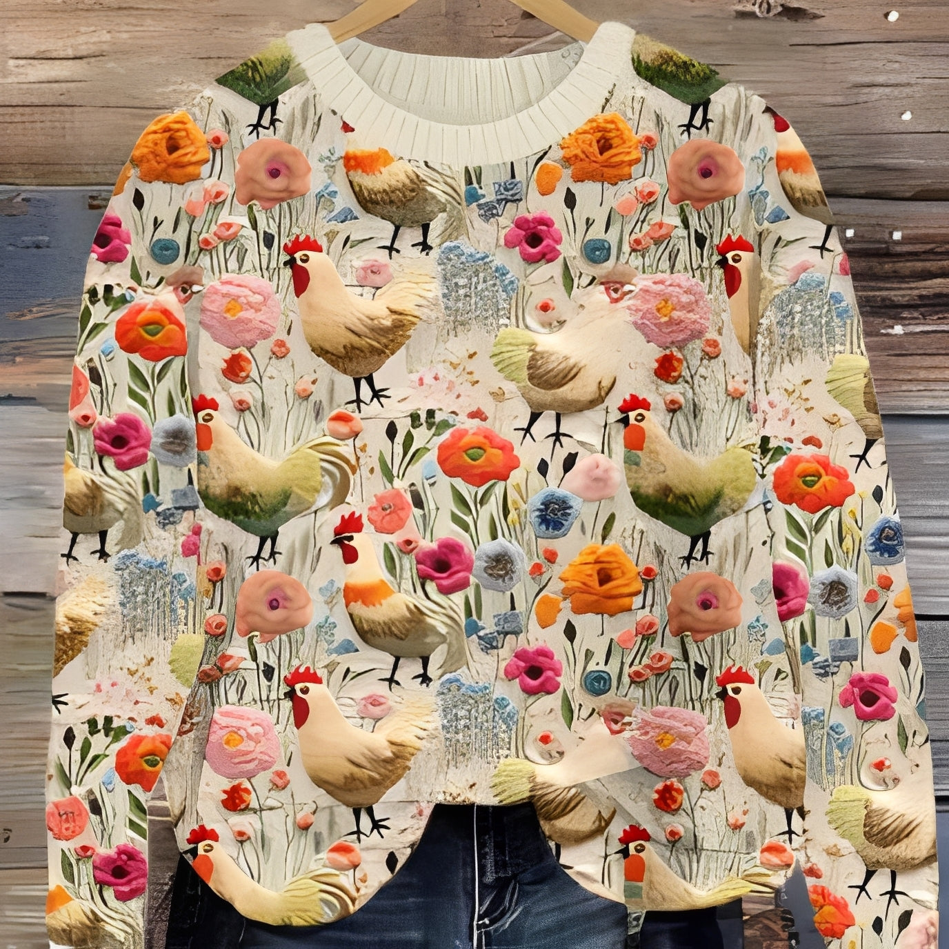 Eunice - Pull classique en laine avec motif pour femmes