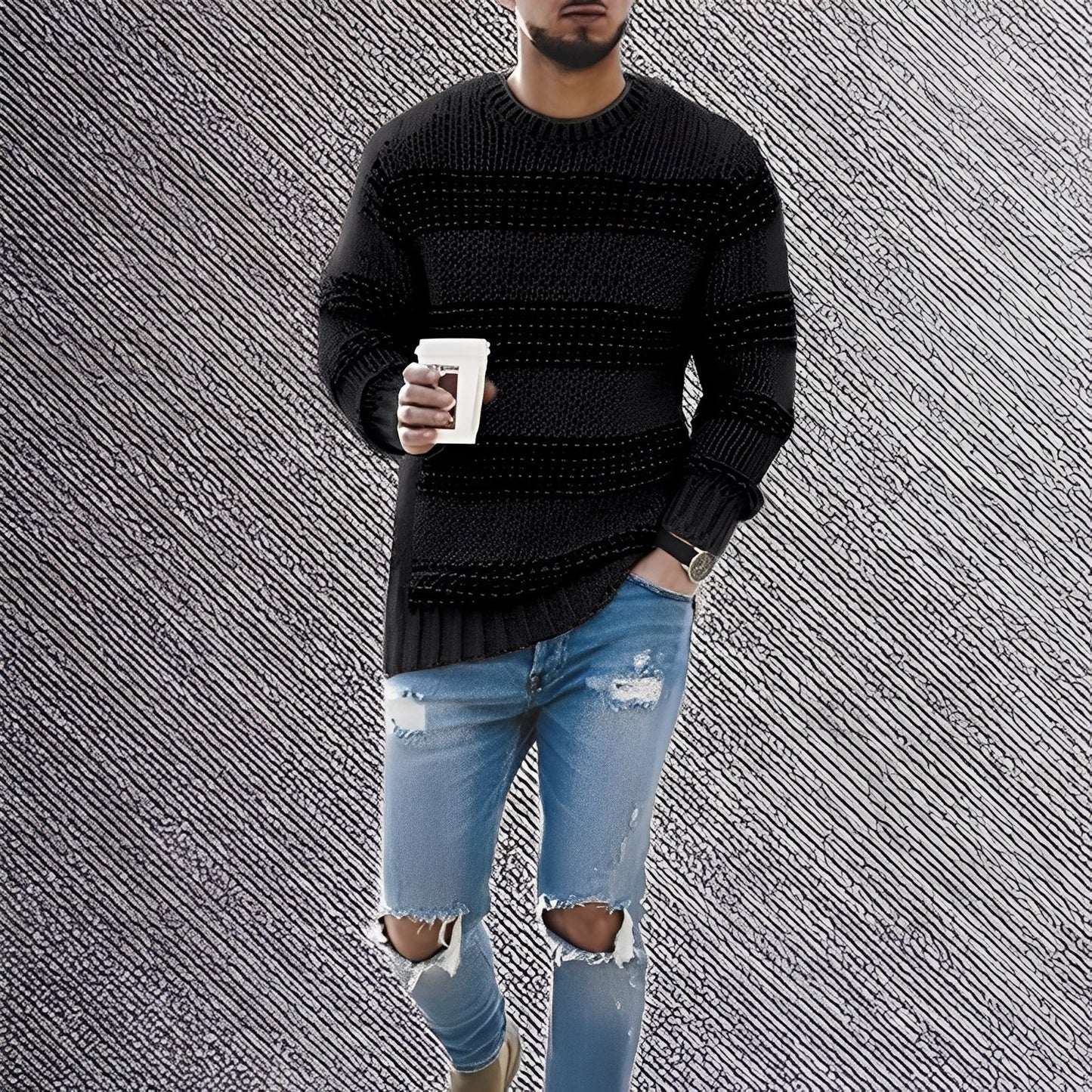 Kenzo - Men's sweater with soft stripes