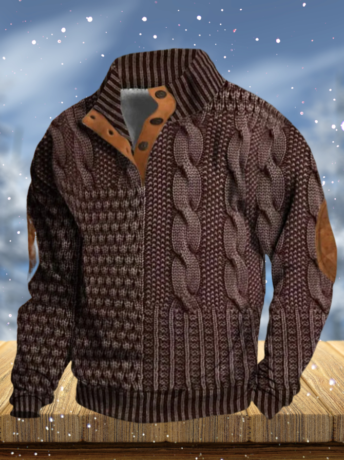 Apolo - T-shirt à Manches Longues avec Imprimé Tricot 3D