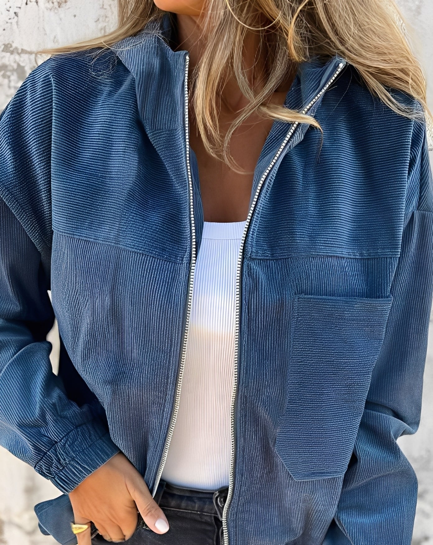 Gillian - Manteau en velours côtelé avec capuche pour femmes