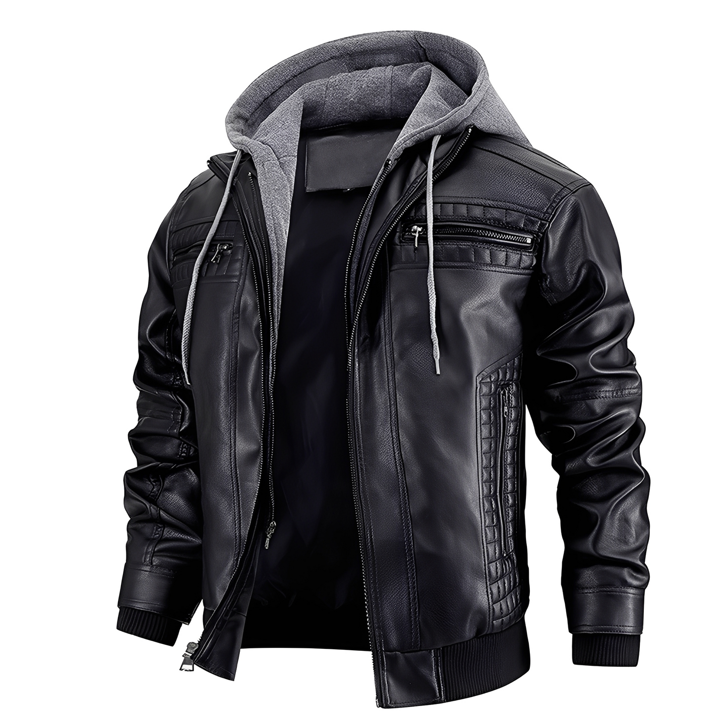 Everard - Blouson de moto traditionnel avec capuche pour hommes
